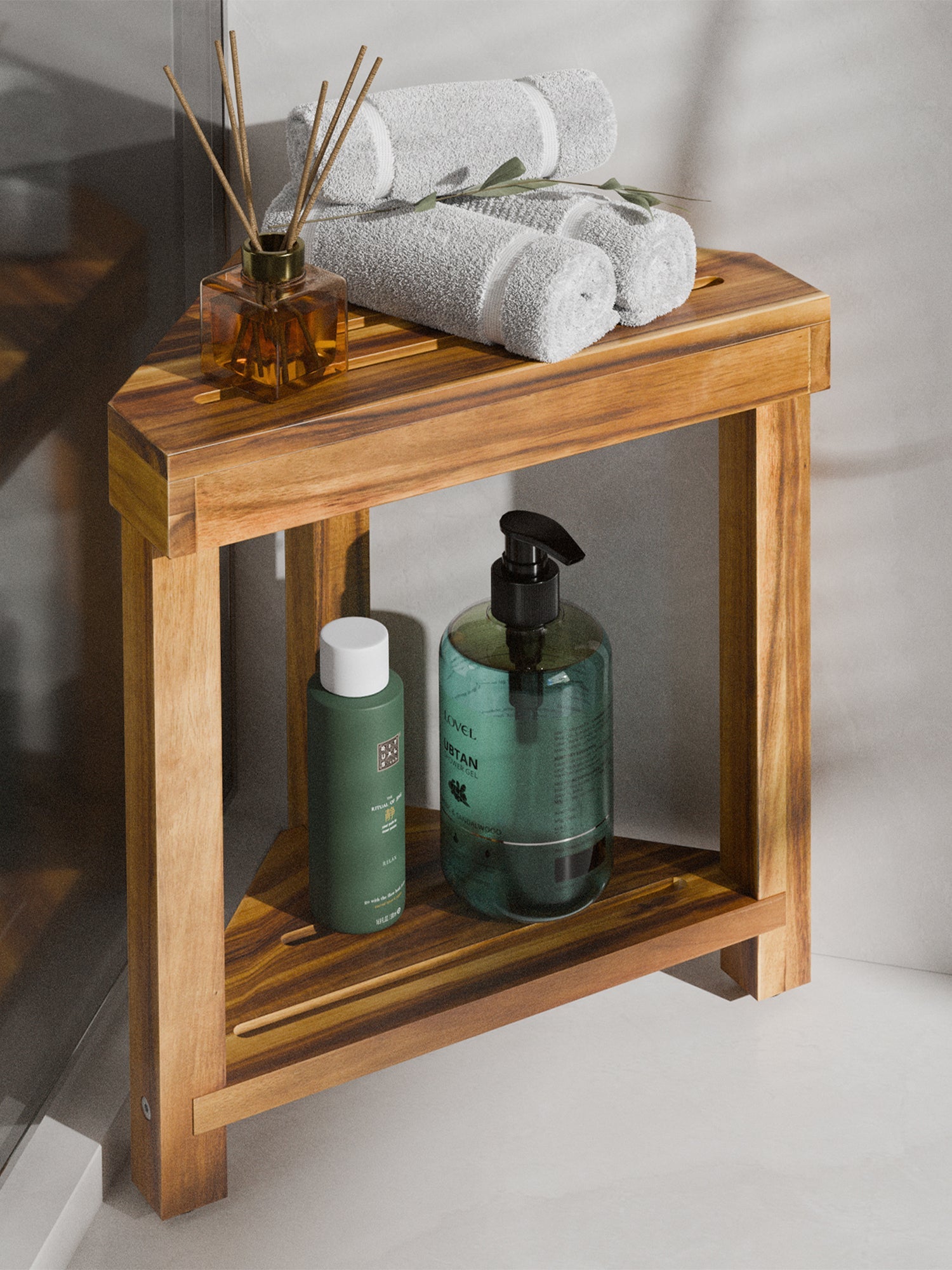 BLUEWEST 16.4" Shower Foot Rest, Corner Shower Stool - Bluewest