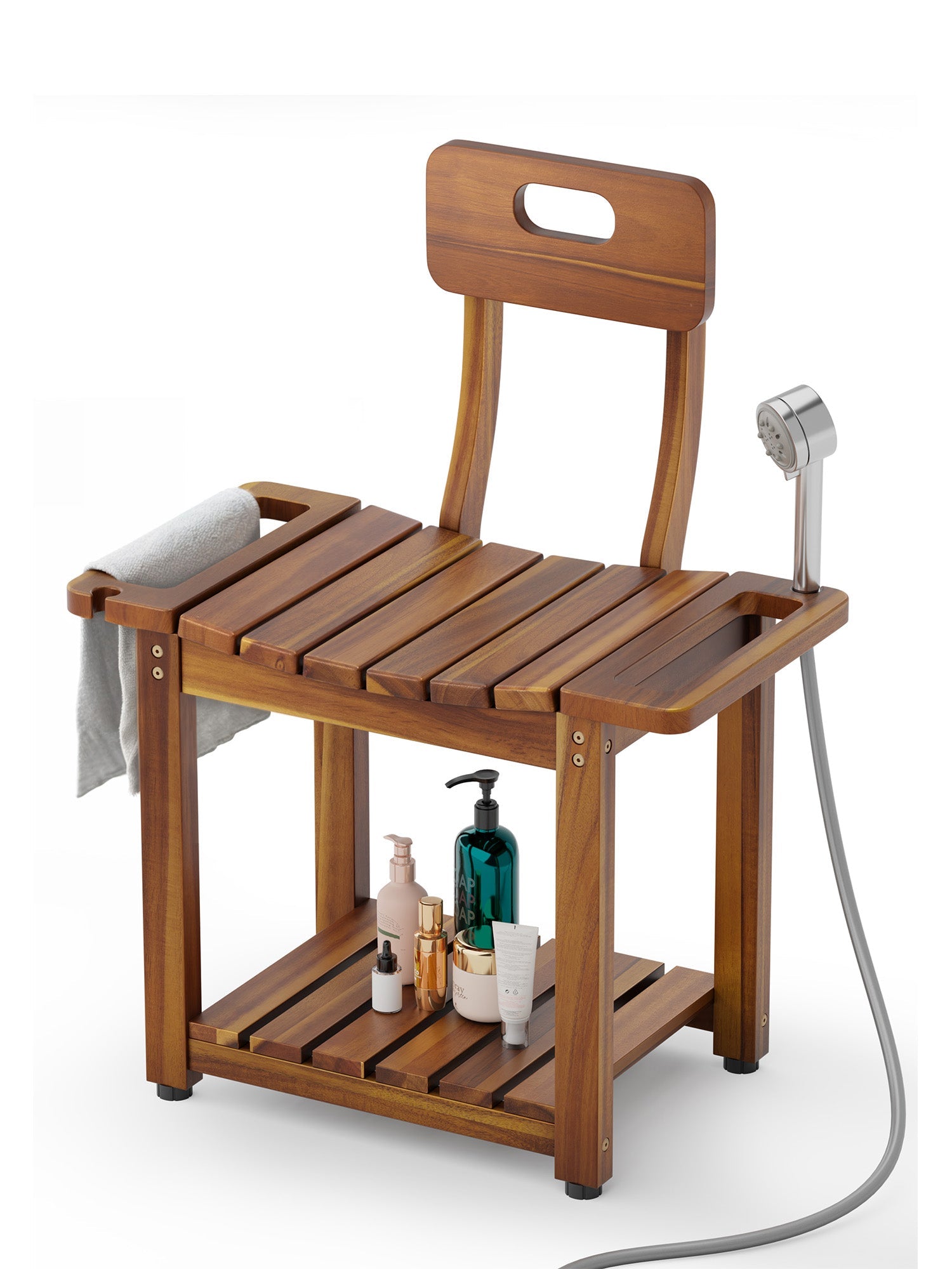 BLUEWEST 23.4'' Shower Chair with Backrest Bath - Bluewest
