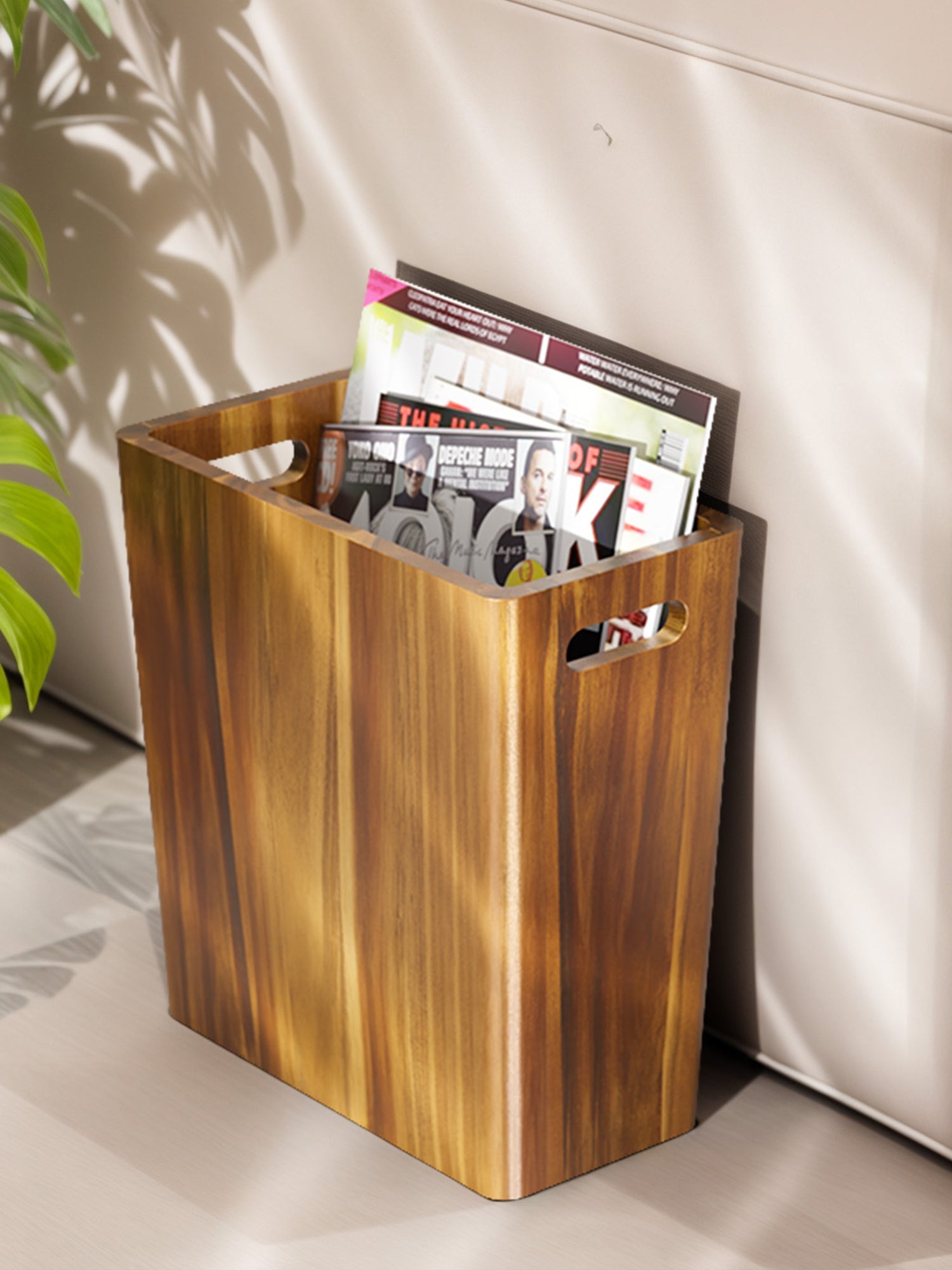 BLUEWEST 2.6 Gallons Wooden Wastebaskets – Solid Acacia - Bluewest