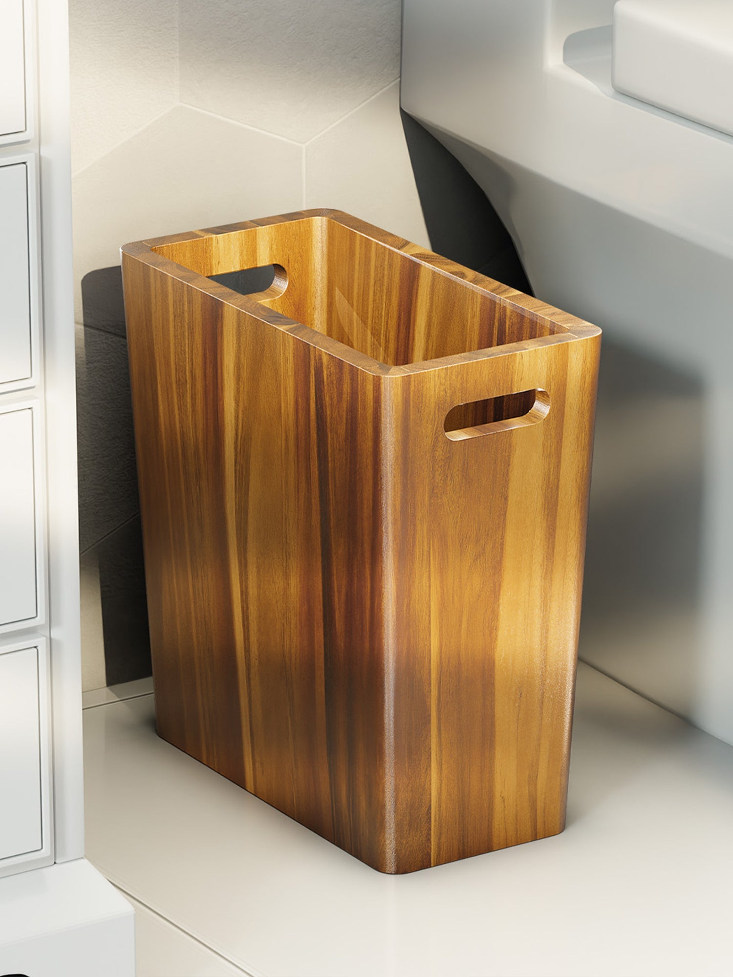 BLUEWEST 2.6 Gallons Wooden Wastebaskets – Solid Acacia - Bluewest