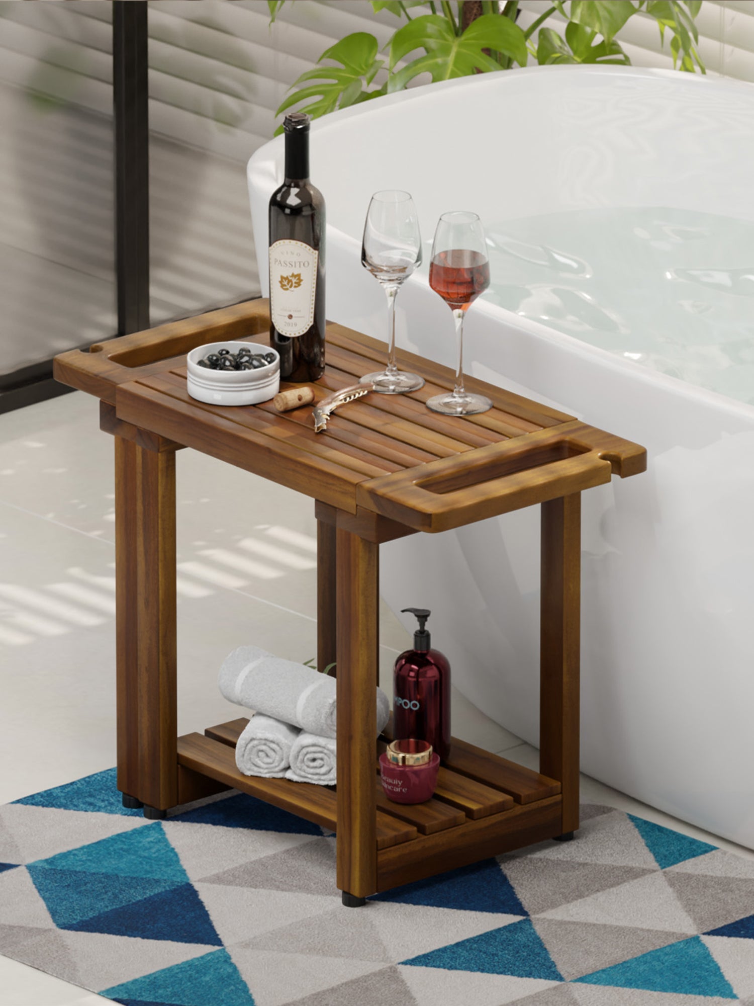 BLUEWEST Adjustable Shower Bench Stool for Inside Shower – 31.7'' - Bluewest