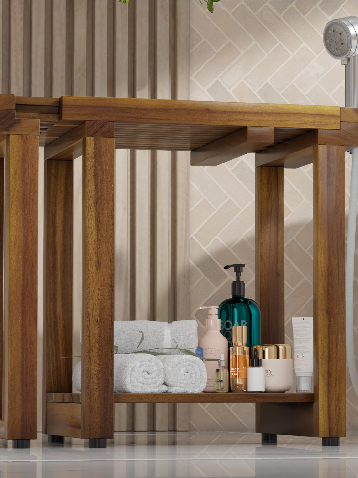 BLUEWEST Adjustable Shower Bench Stool for Inside Shower – 31.7'' - Bluewest