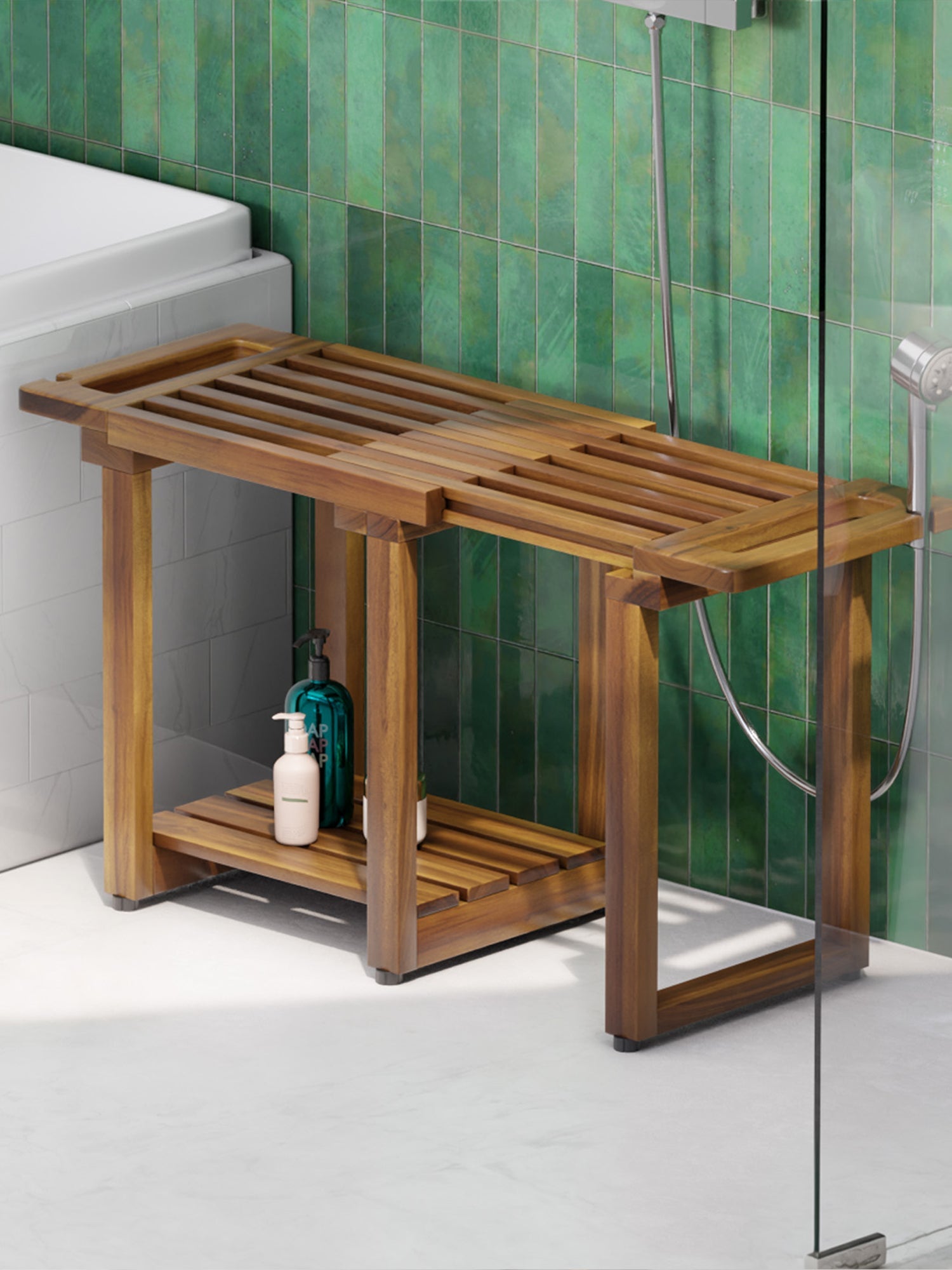 BLUEWEST Adjustable Shower Bench Stool for Inside Shower – 31.7'' - Bluewest