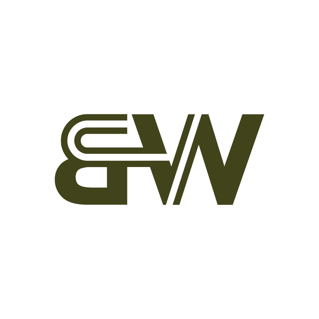 Logo with the letters 'SW' in a stylized font on a white background